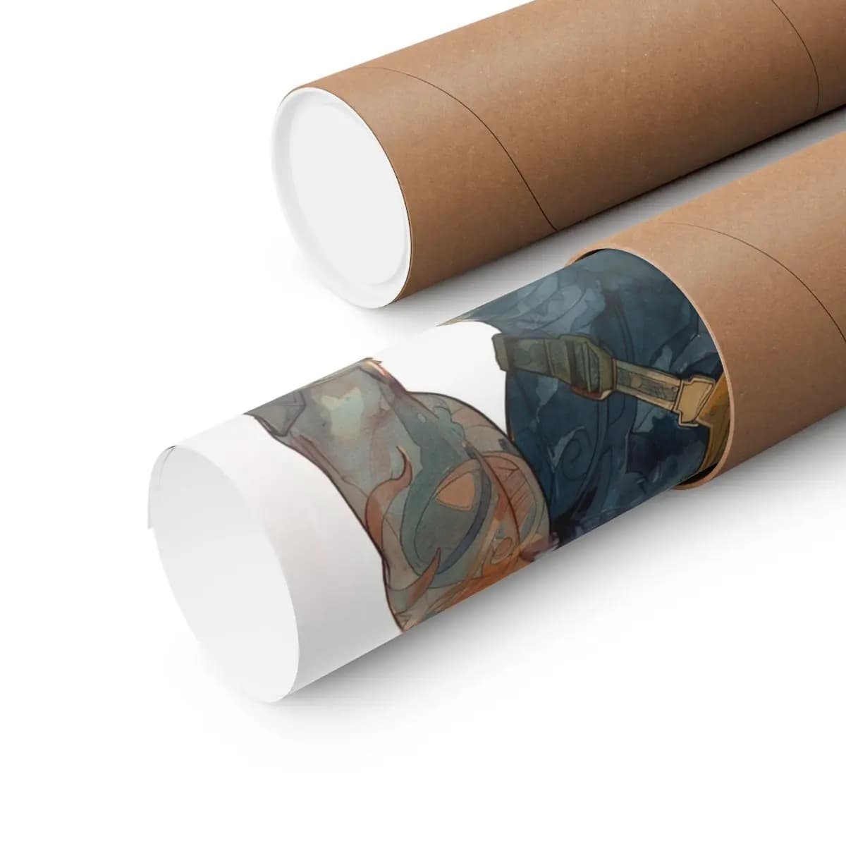 Tattooed Warrior Before a Blazing Sun - Matte Vertical Posters mockup angle 3