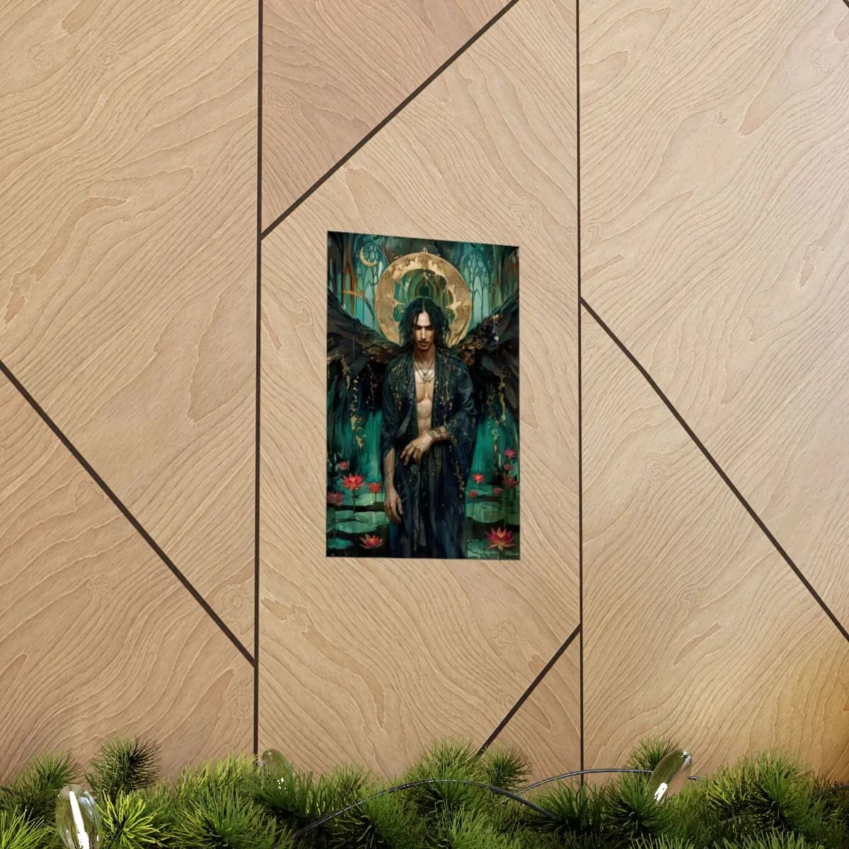 The Fallen Angel Among Scarlet Lotuses - Matte Vertical Posters mockup angle 5