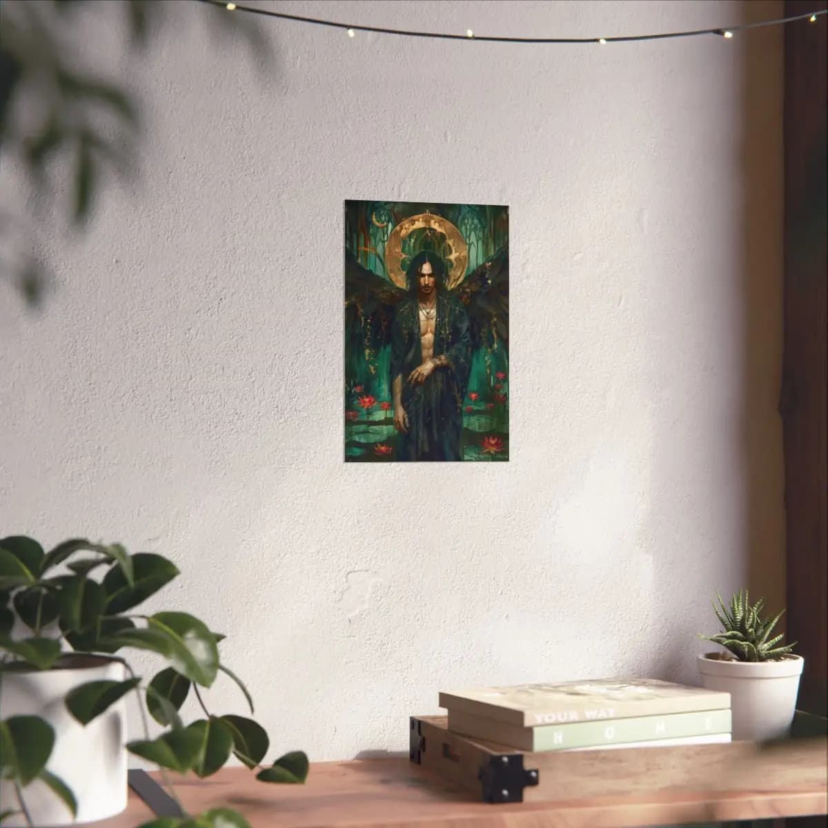 The Fallen Angel Among Scarlet Lotuses - Matte Vertical Posters mockup angle 6