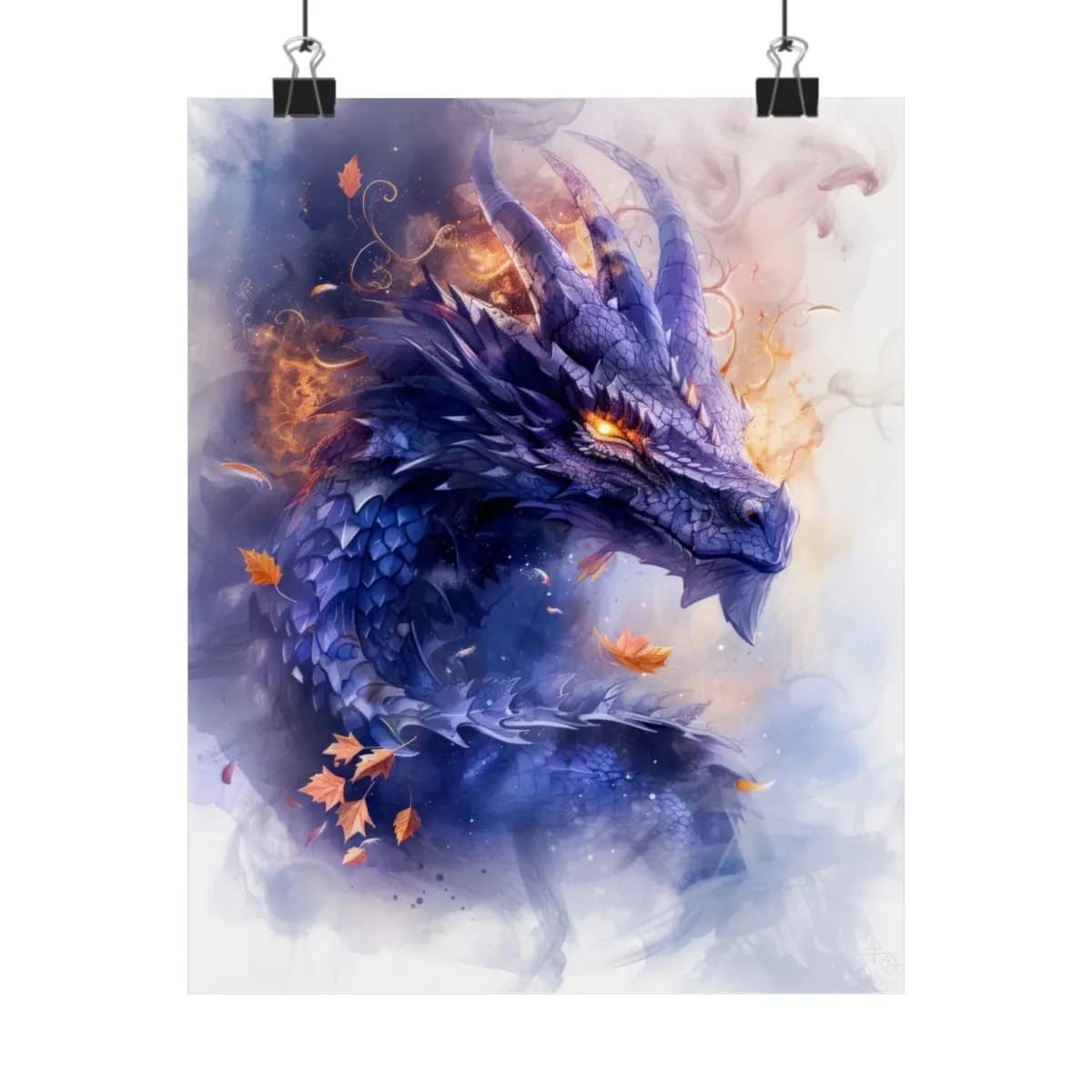 Crystal Dragon with Eyes of Ember - Matte Vertical Posters mockup angle 1