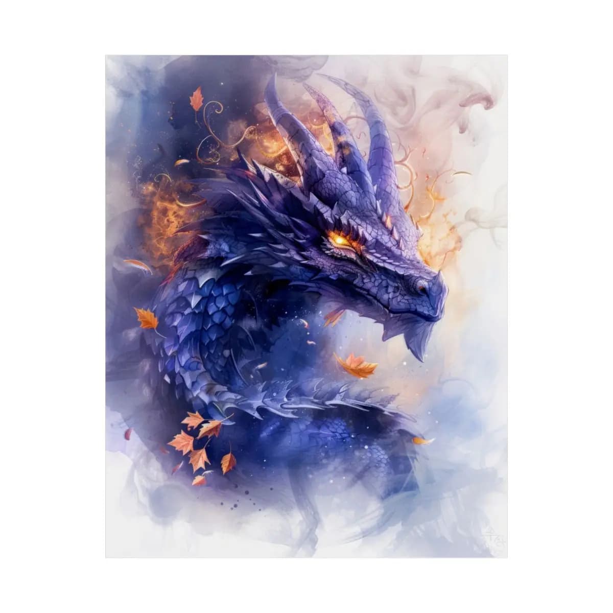 Crystal Dragon with Eyes of Ember - Matte Vertical Posters mockup angle 2