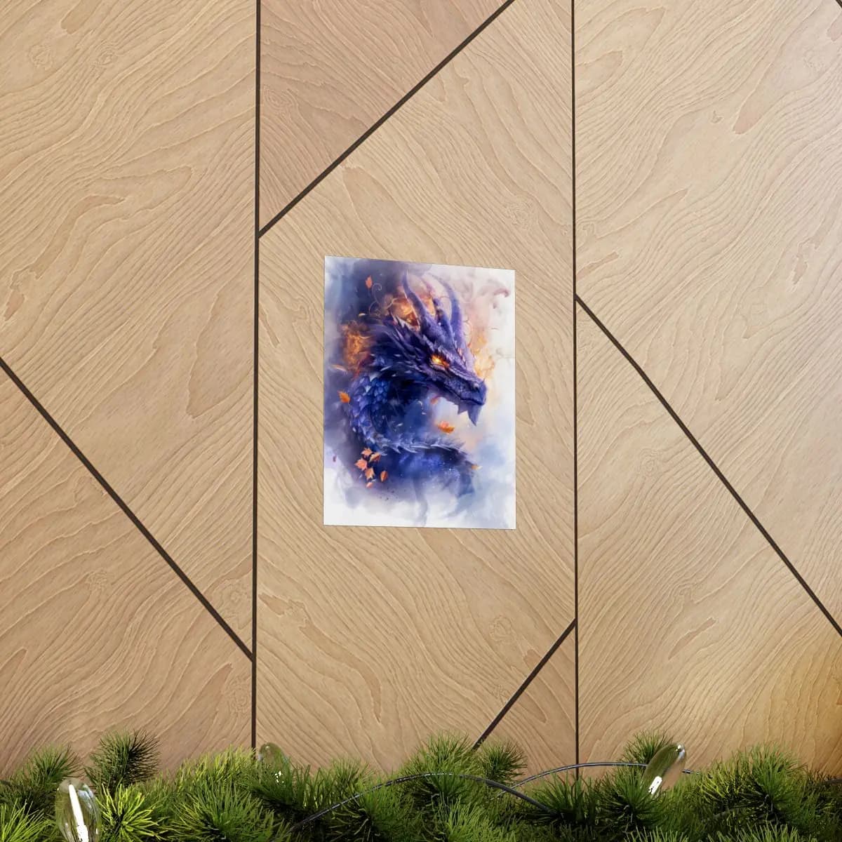 Crystal Dragon with Eyes of Ember - Matte Vertical Posters mockup angle 5
