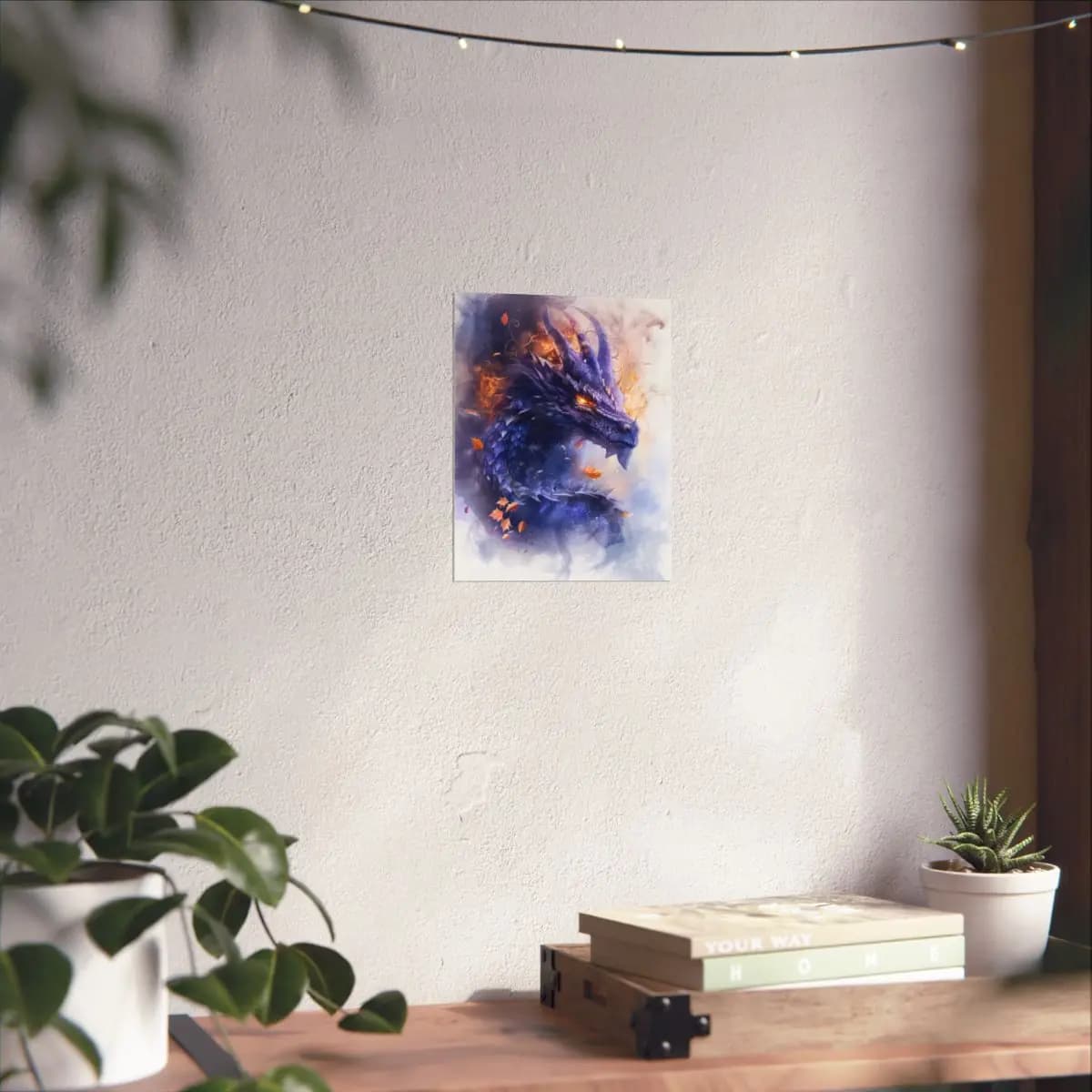 Crystal Dragon with Eyes of Ember - Matte Vertical Posters mockup angle 6