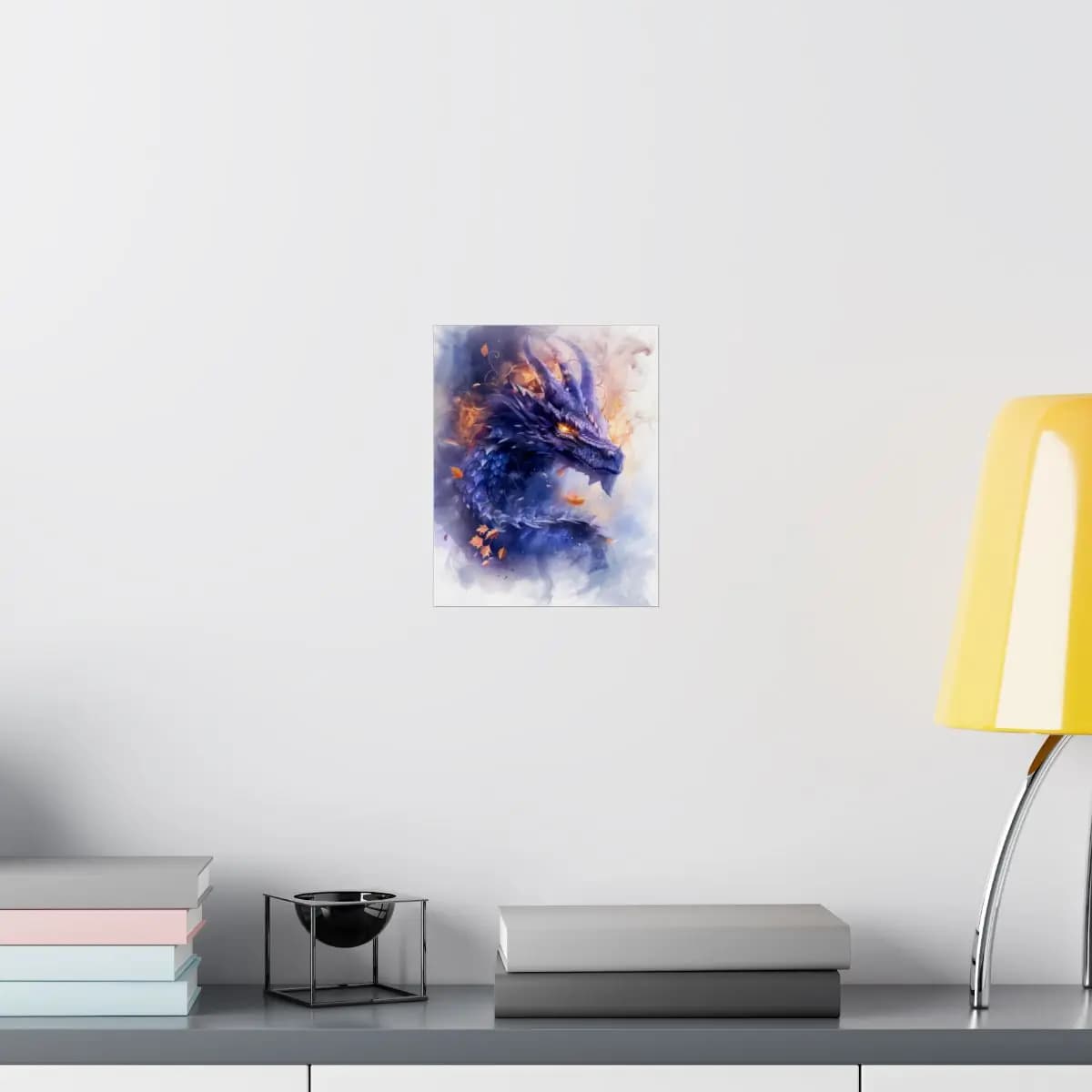 Crystal Dragon with Eyes of Ember - Matte Vertical Posters mockup angle 8