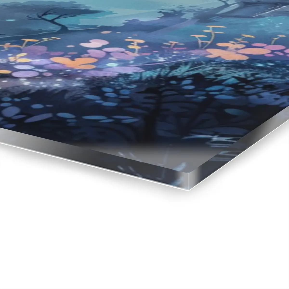 Luminous Unicorn in an Enchanted Moonlit Forest - Acrylic Prints (French Cleat Hanging) mockup angle 3