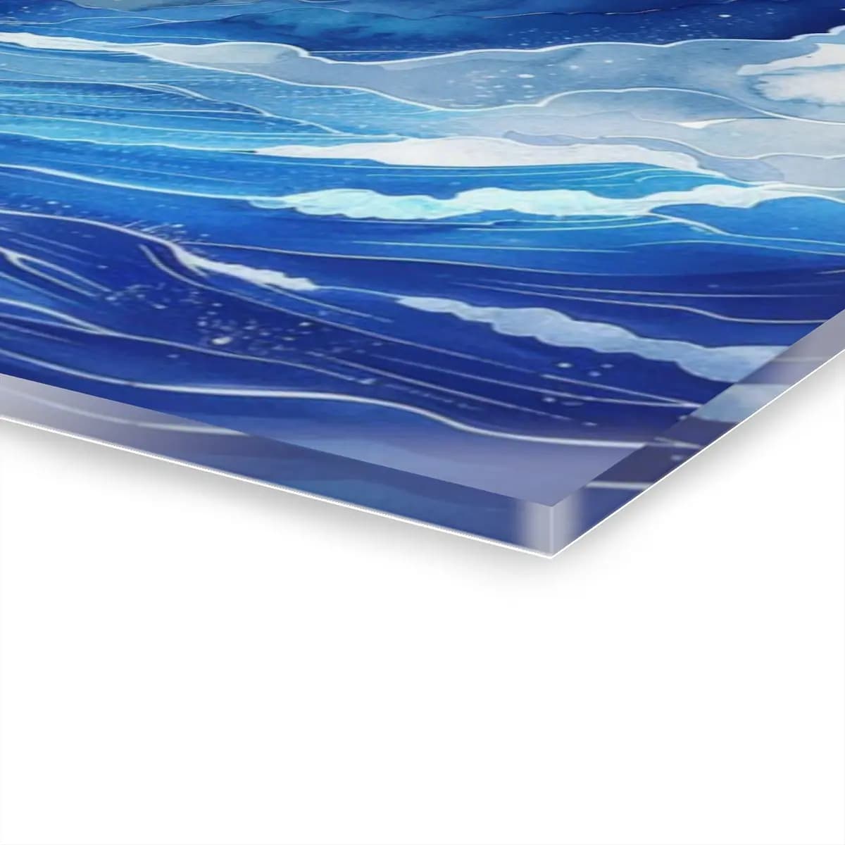 Full Moon Over a Stormy Night Sea - Acrylic Prints (French Cleat Hanging) mockup angle 3
