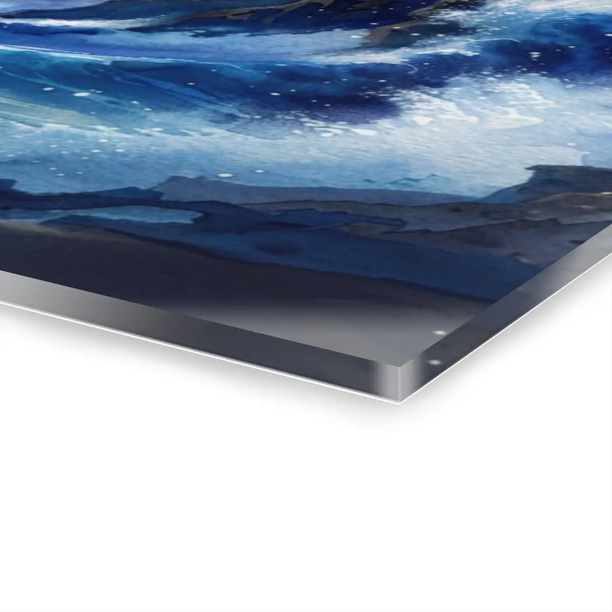 Full Moon Over a Stormy Night Sea - Acrylic Prints (French Cleat Hanging) mockup angle 3