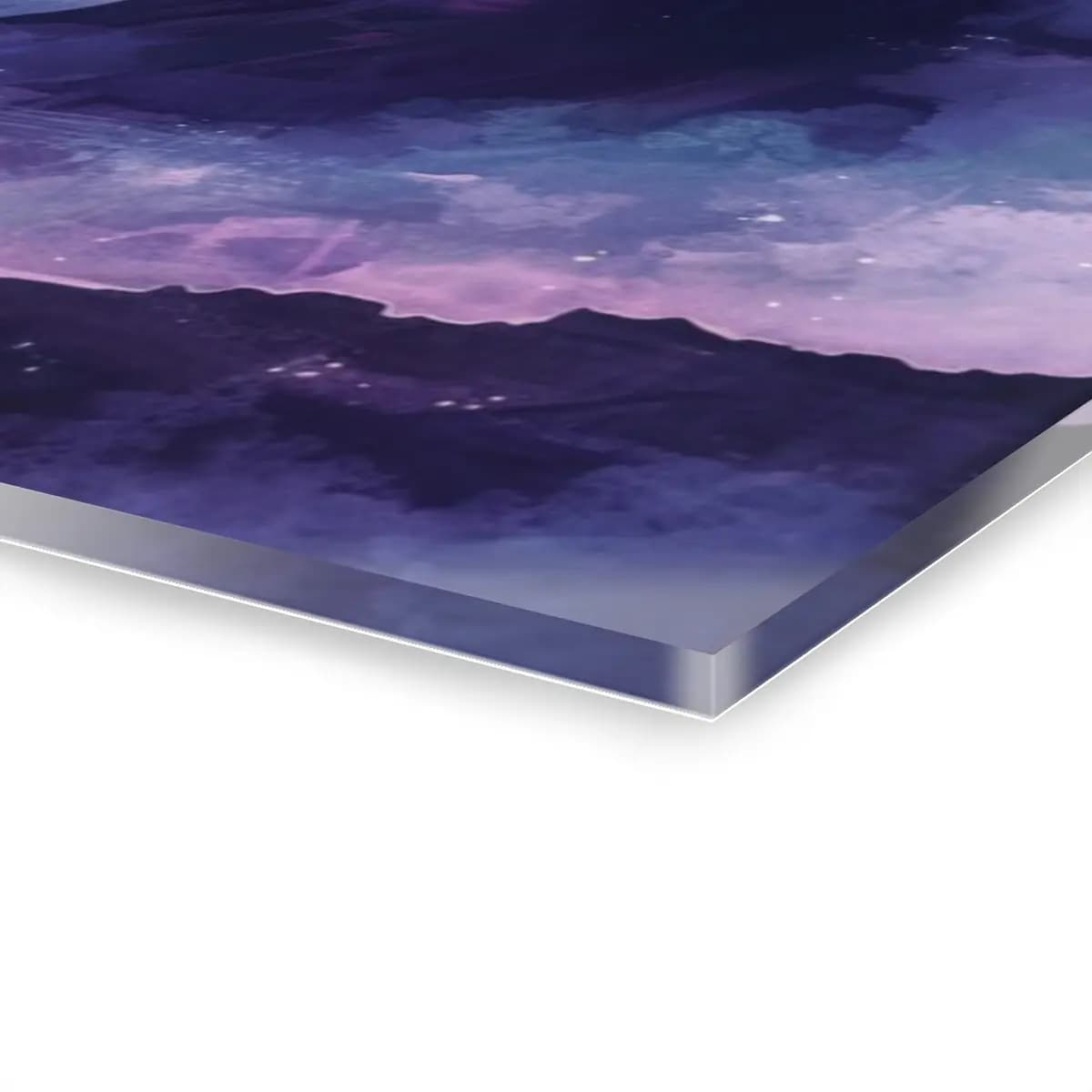 Full Moon Rising Over Cliffs and Cascade - Acrylic Prints (French Cleat Hanging) mockup angle 3