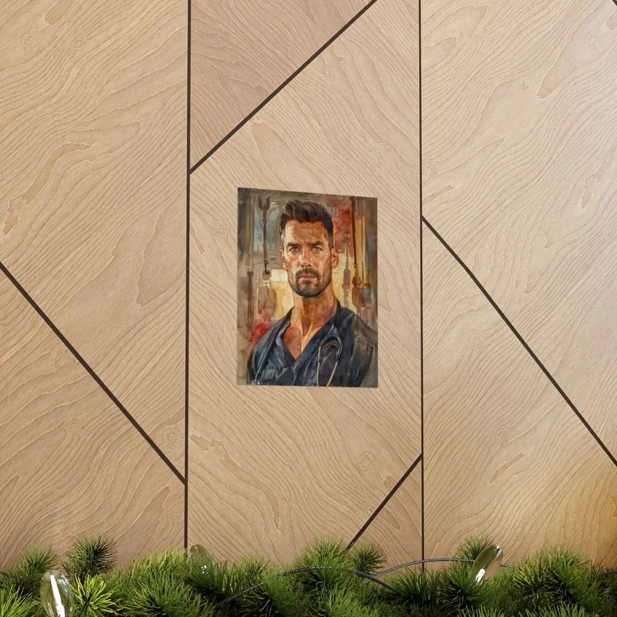 Burning Light Portrait of a Determined Doctor - Matte Vertical Posters mockup angle 5