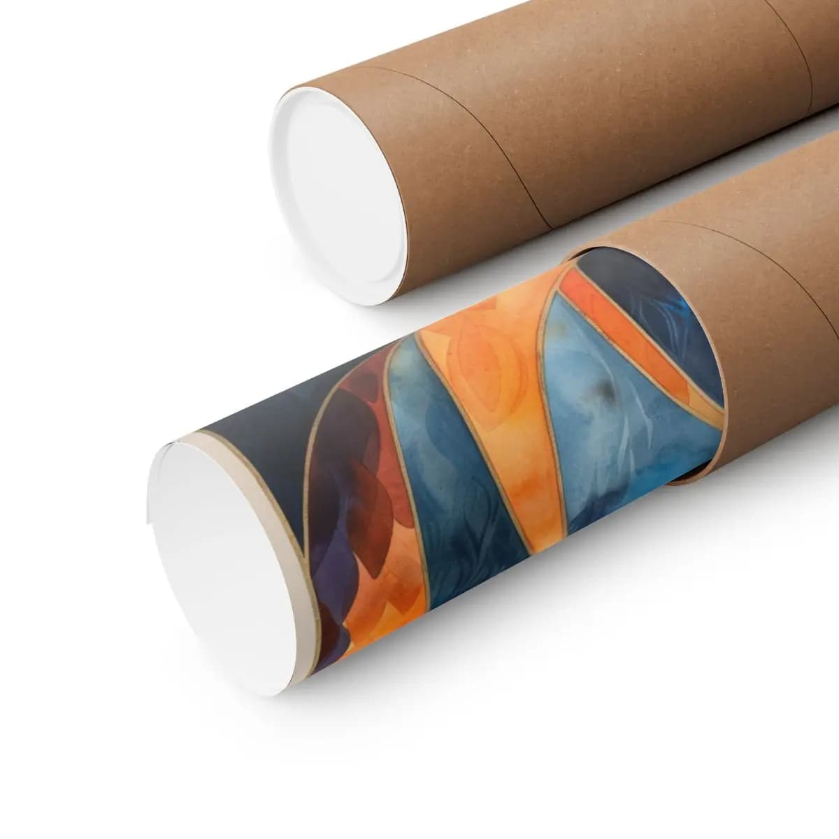 Golden Crescent and Rising Flames in the Night - Matte Vertical Posters mockup angle 3