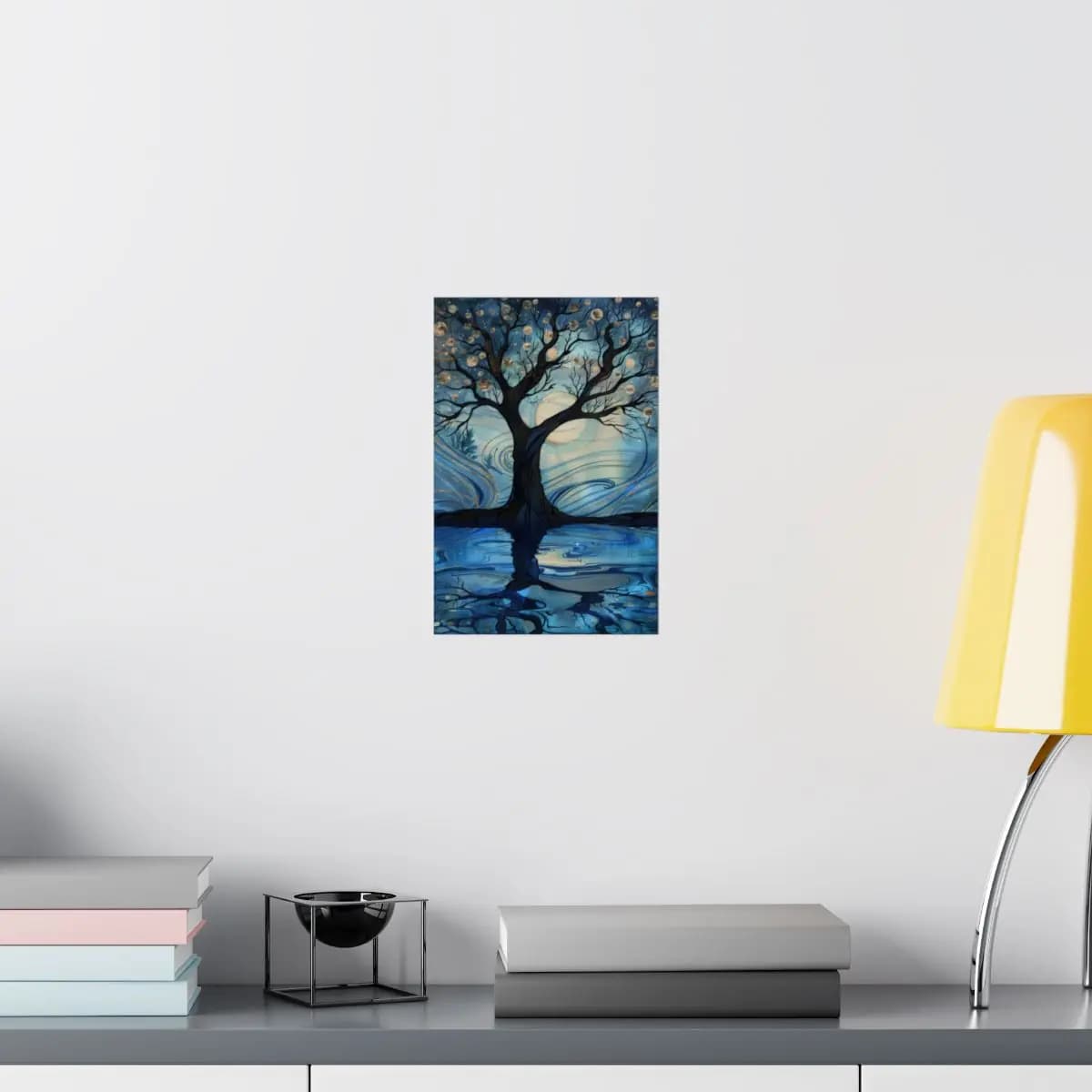 The Moon Tree Above Celestial Waters - Matte Vertical Posters mockup angle 8