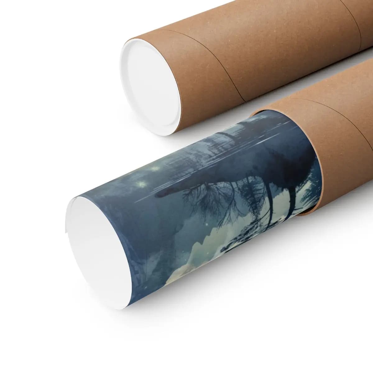 Sylvan Isle Beneath the Golden Full Moon - Matte Vertical Posters mockup angle 3