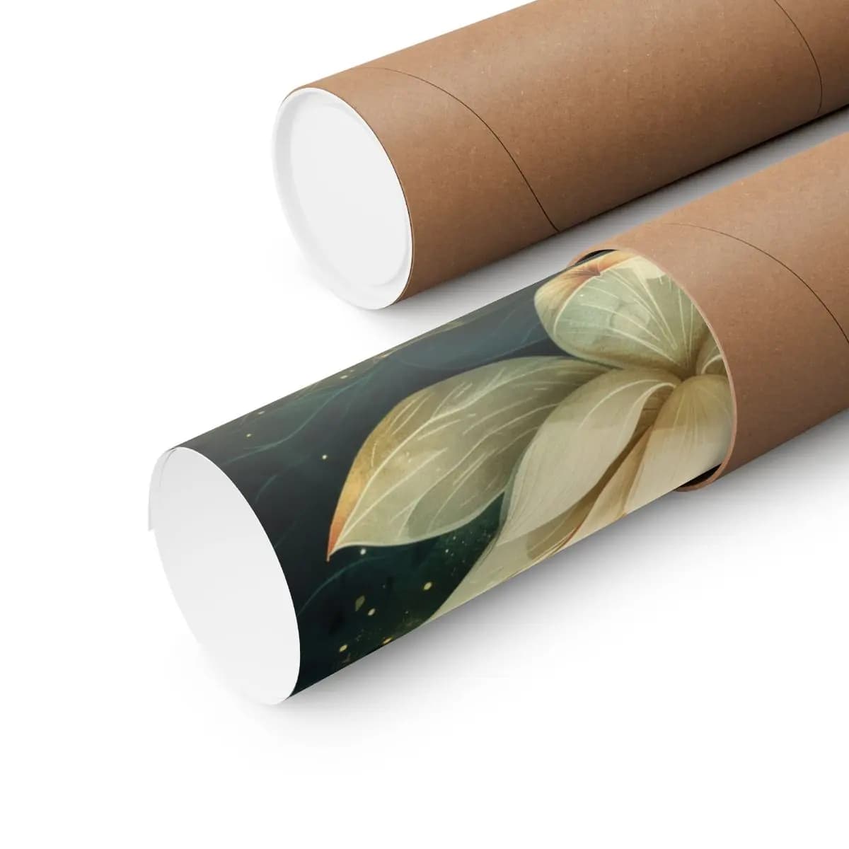 Sacred White Lotus with Golden Radiance - Matte Vertical Posters mockup angle 3