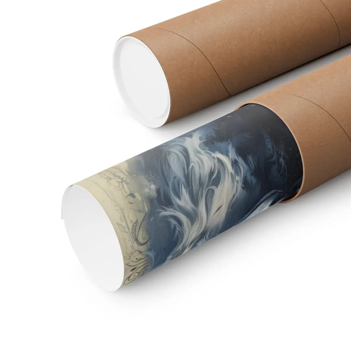 Duality of the Black and White Wolves - Matte Vertical Posters mockup angle 3