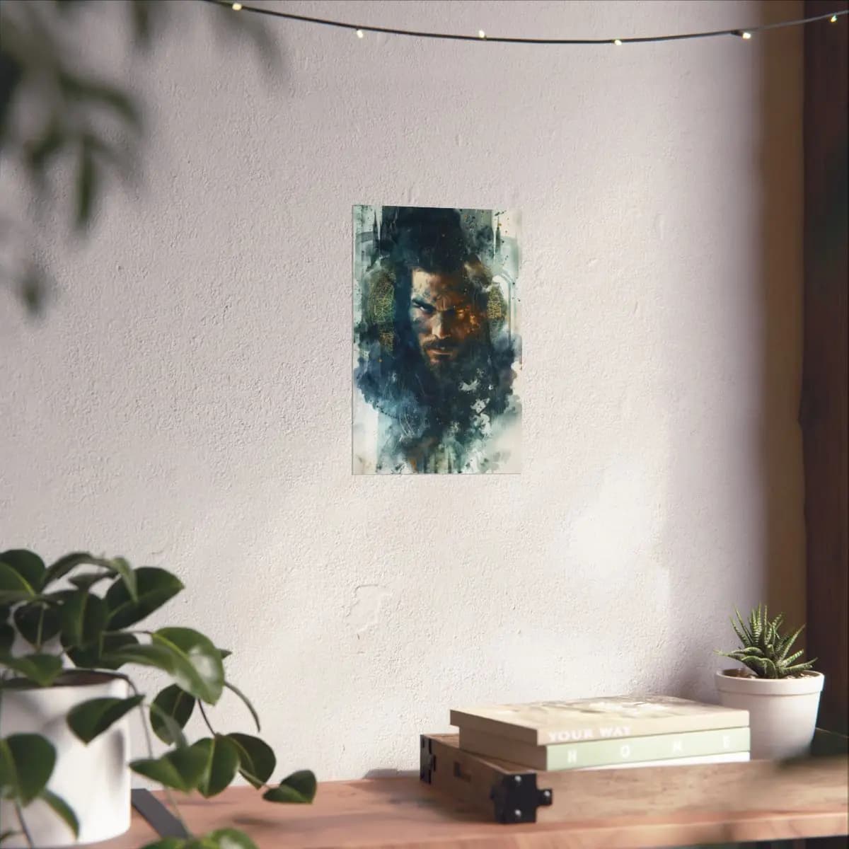 Mystic Warrior with Eyes of Fire - Matte Vertical Posters mockup angle 6