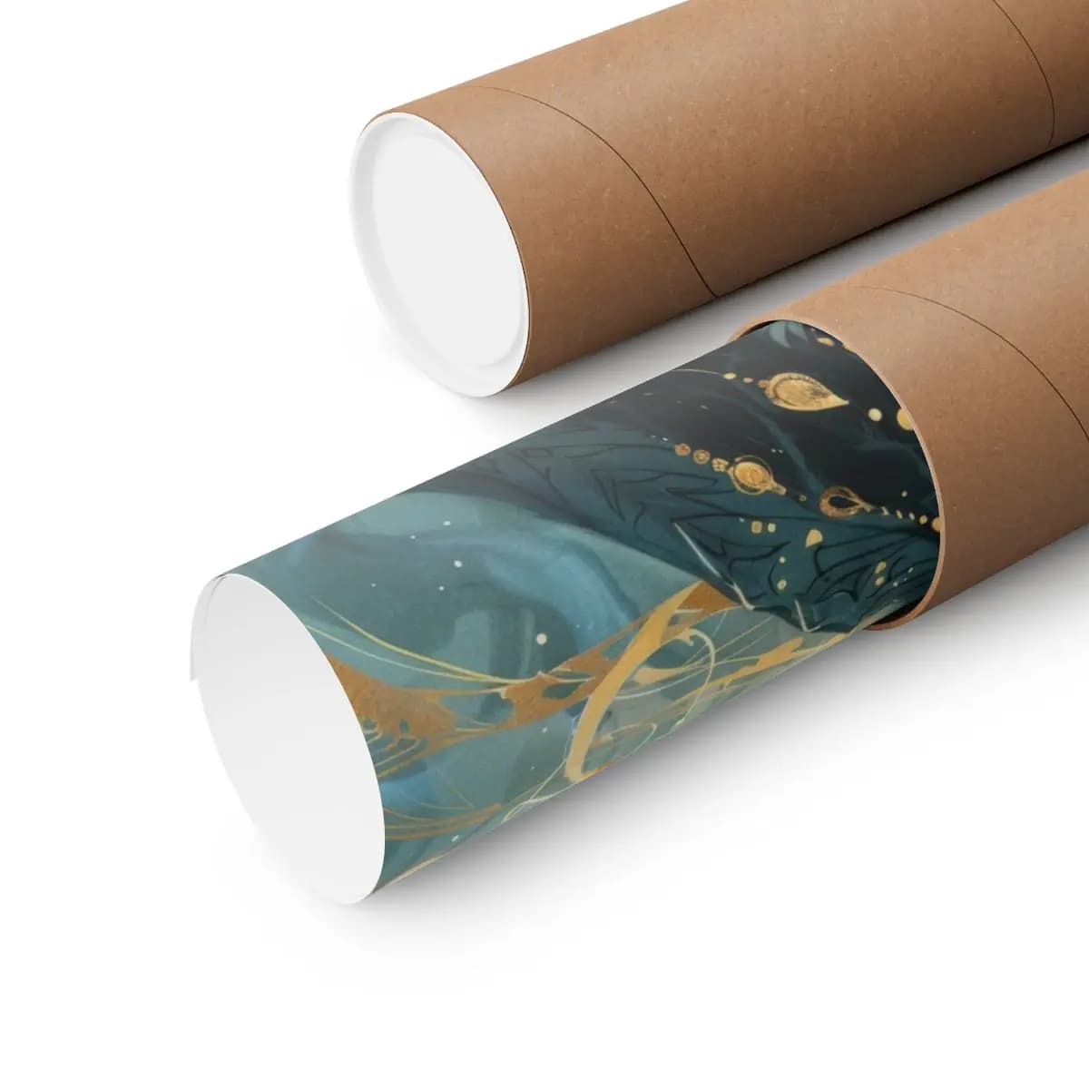 Black Dragon Adorned with Celestial Gold - Matte Vertical Posters mockup angle 3