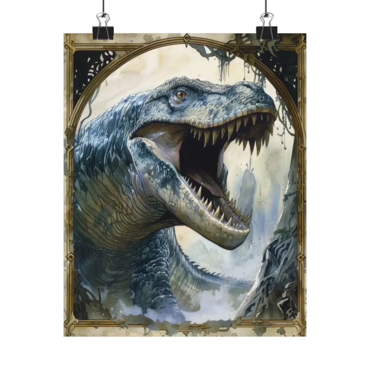 The Ancient Predator's Open Maw - Matte Vertical Posters mockup angle 1