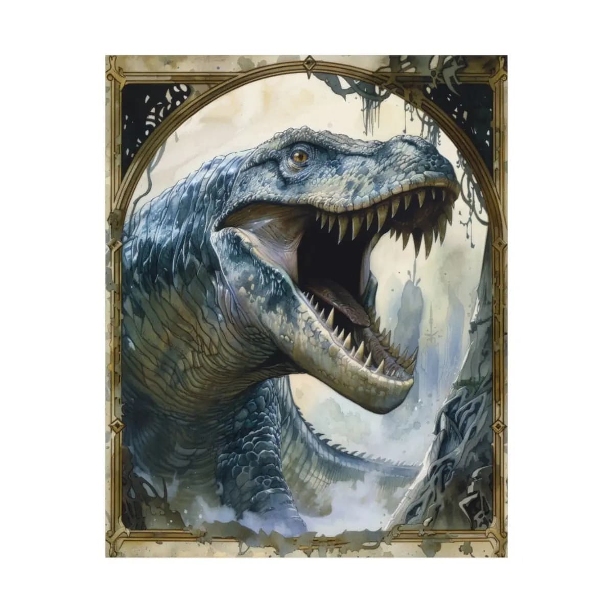 The Ancient Predator's Open Maw - Matte Vertical Posters mockup angle 2