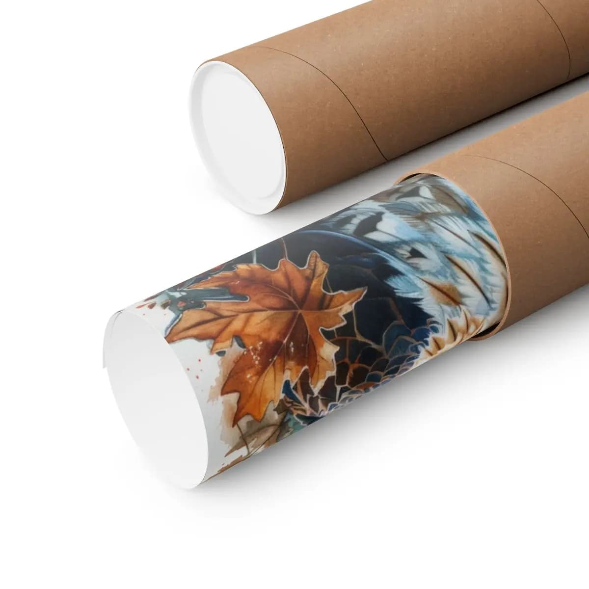 Majestic Hawk Amid Autumn Leaves - Matte Vertical Posters mockup angle 3