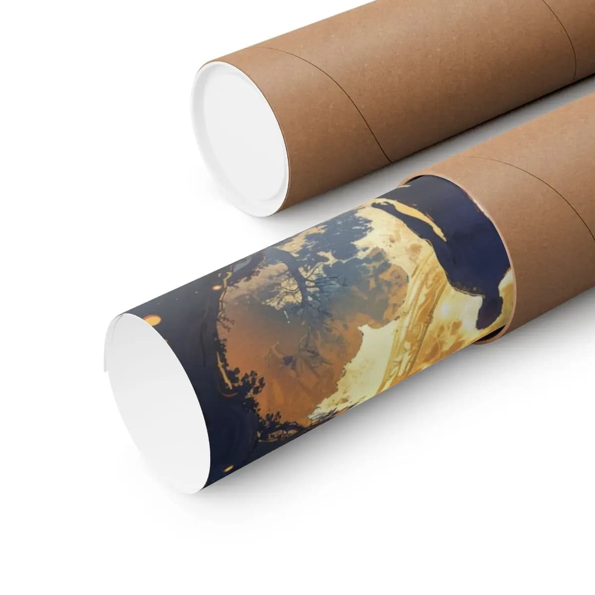 Silhouette Before the Golden Light Portal - Matte Vertical Posters mockup angle 3