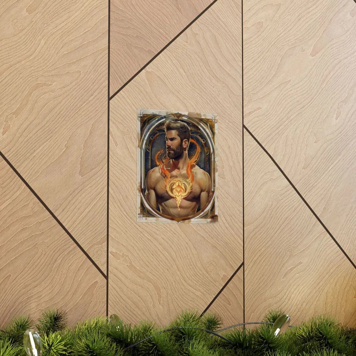The Fire Man with a Blazing Heart - Matte Vertical Posters mockup angle 5