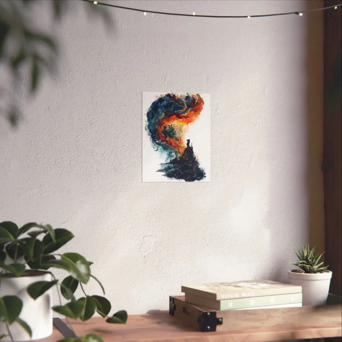 Cosmic Storm Over a Phantom Castle - Matte Vertical Posters mockup angle 6
