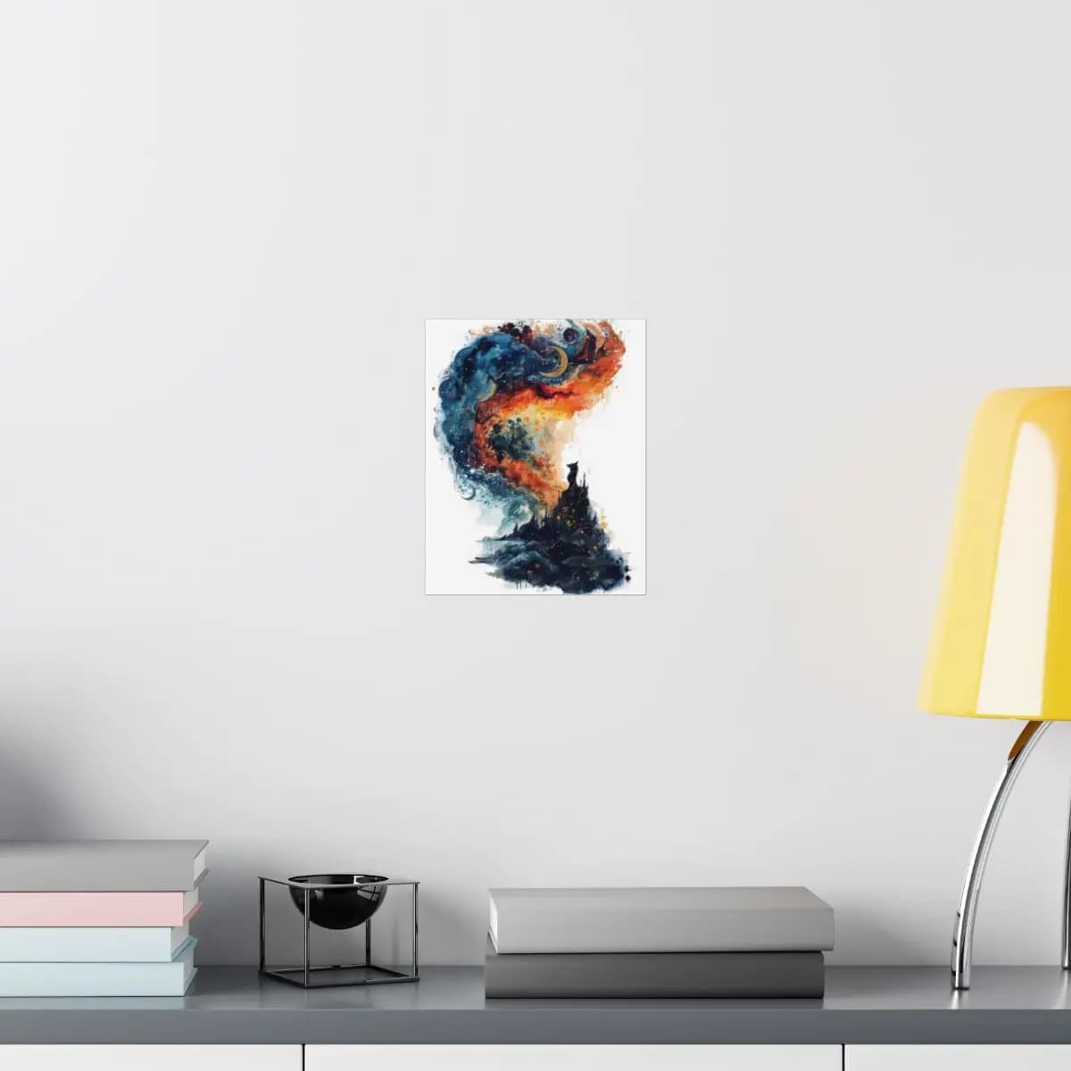 Cosmic Storm Over a Phantom Castle - Matte Vertical Posters mockup angle 8