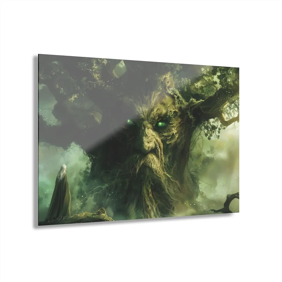 The Ancient Guardian with Jade Eyes - Acrylic Prints (French Cleat Hanging) mockup angle 1