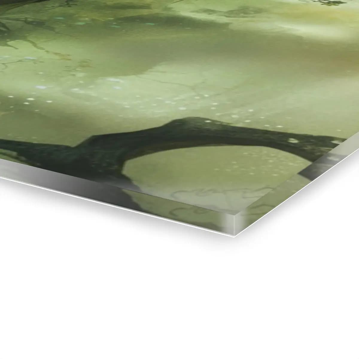 The Ancient Guardian with Jade Eyes - Acrylic Prints (French Cleat Hanging) mockup angle 3