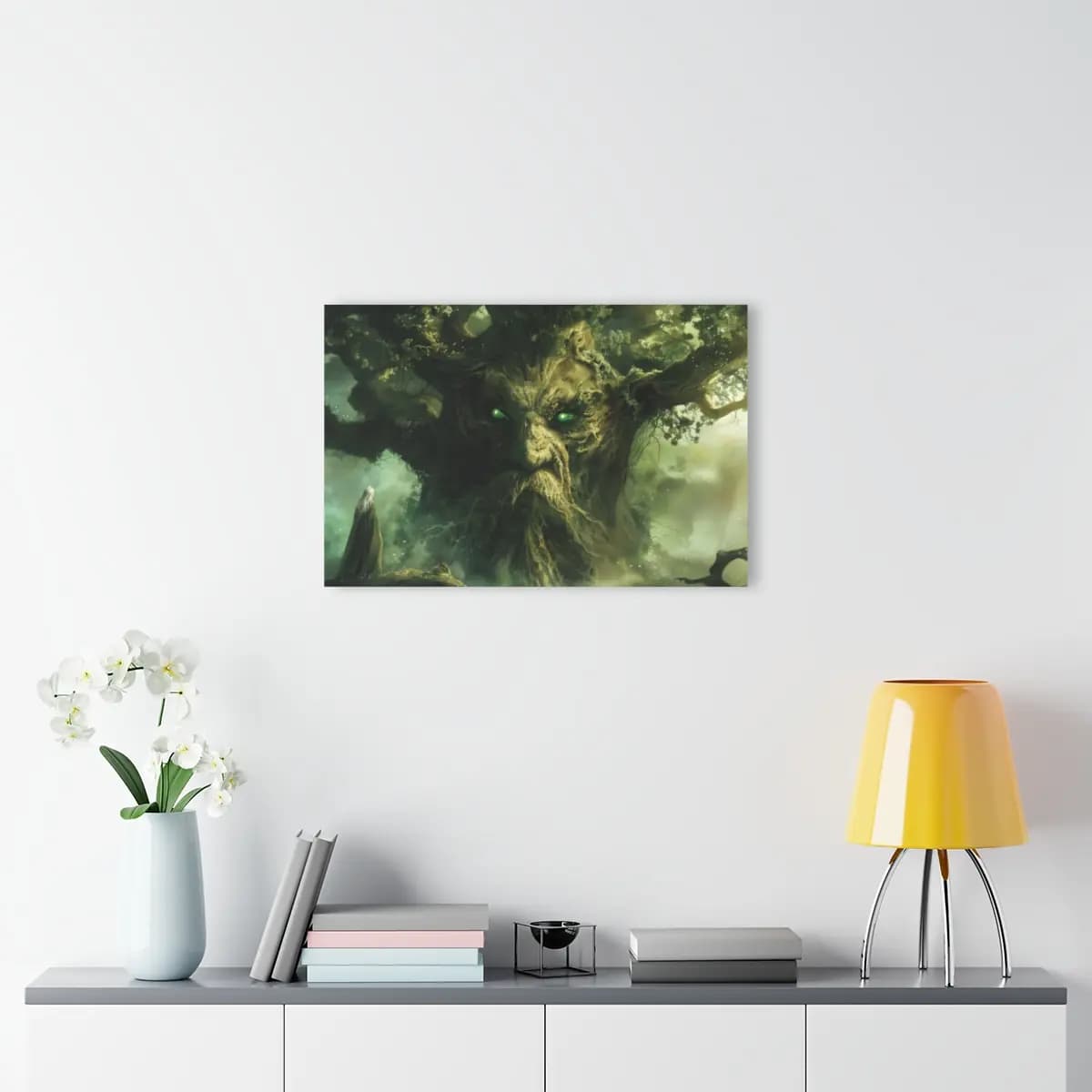 The Ancient Guardian with Jade Eyes - Acrylic Prints (French Cleat Hanging) mockup angle 4