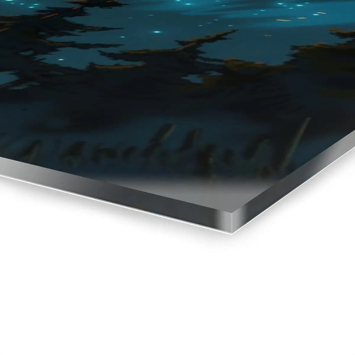 Glowing Spirit Stag in a Starlit Forest - Acrylic Prints (French Cleat Hanging) mockup angle 3