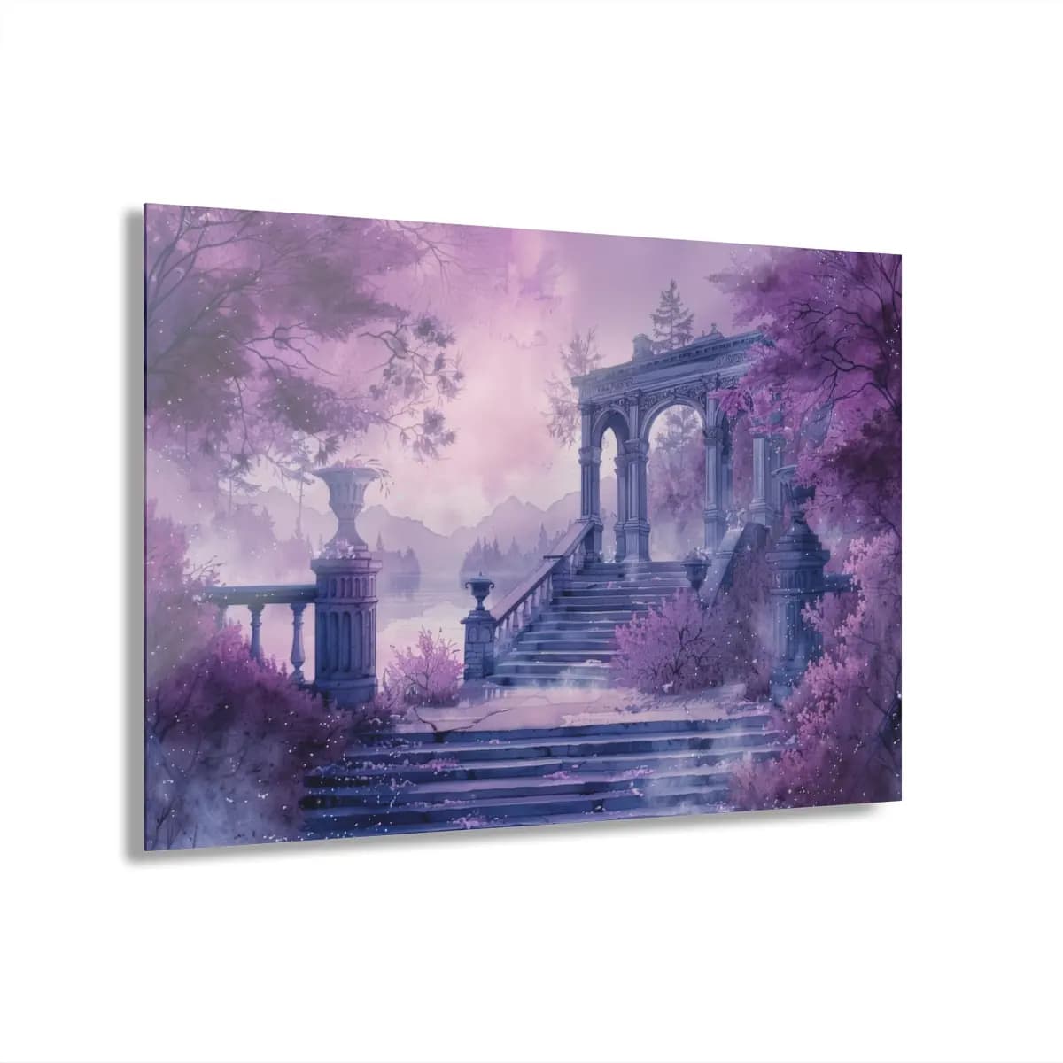 Baroque Gateway at Enchanted Violet Dusk - Acrylic Prints (French Cleat Hanging) mockup angle 1