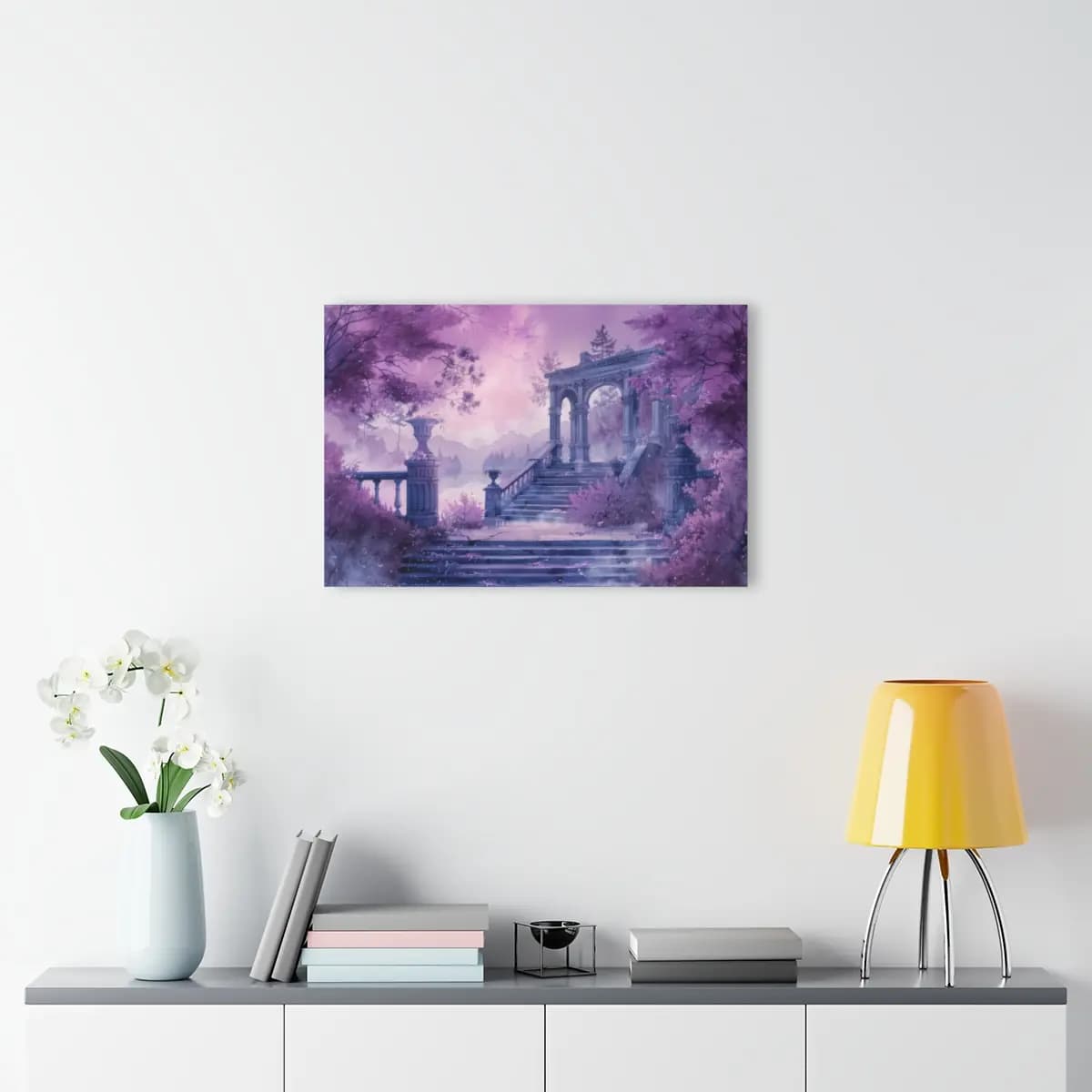 Baroque Gateway at Enchanted Violet Dusk - Acrylic Prints (French Cleat Hanging) mockup angle 4