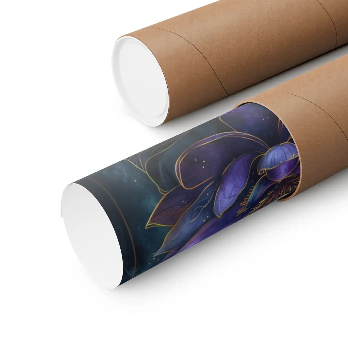 Celestial Lotus Beneath a Crescent Moon - Matte Vertical Posters mockup angle 3