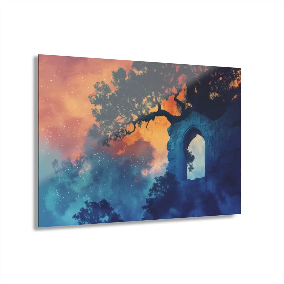 Ancient Stone Arch Beneath a Blazing Sky - Acrylic Prints (French Cleat Hanging) mockup angle 1