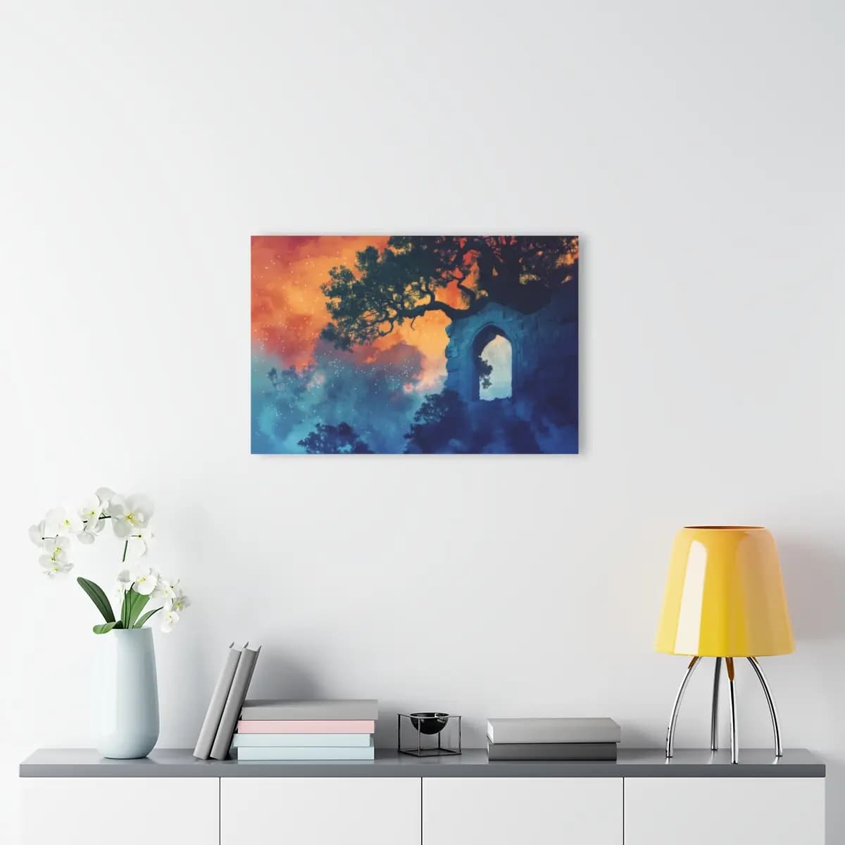 Ancient Stone Arch Beneath a Blazing Sky - Acrylic Prints (French Cleat Hanging) mockup angle 4