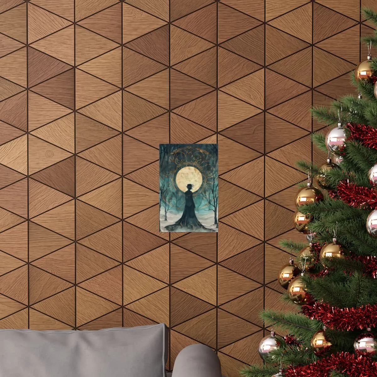 Queen Silhouette Before the Golden Moon - Matte Vertical Posters mockup angle 4