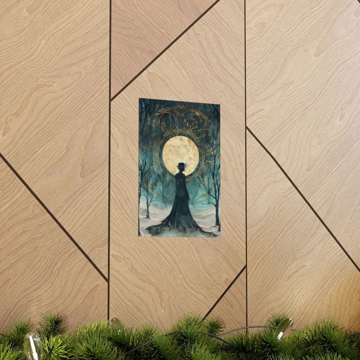 Queen Silhouette Before the Golden Moon - Matte Vertical Posters mockup angle 5
