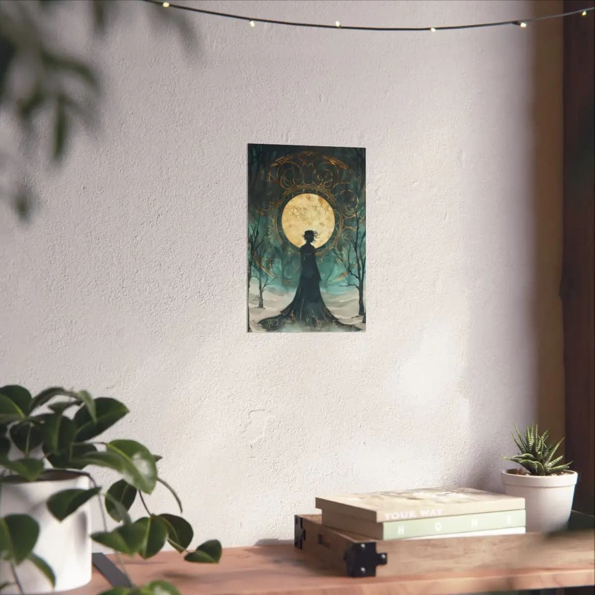 Queen Silhouette Before the Golden Moon - Matte Vertical Posters mockup angle 6