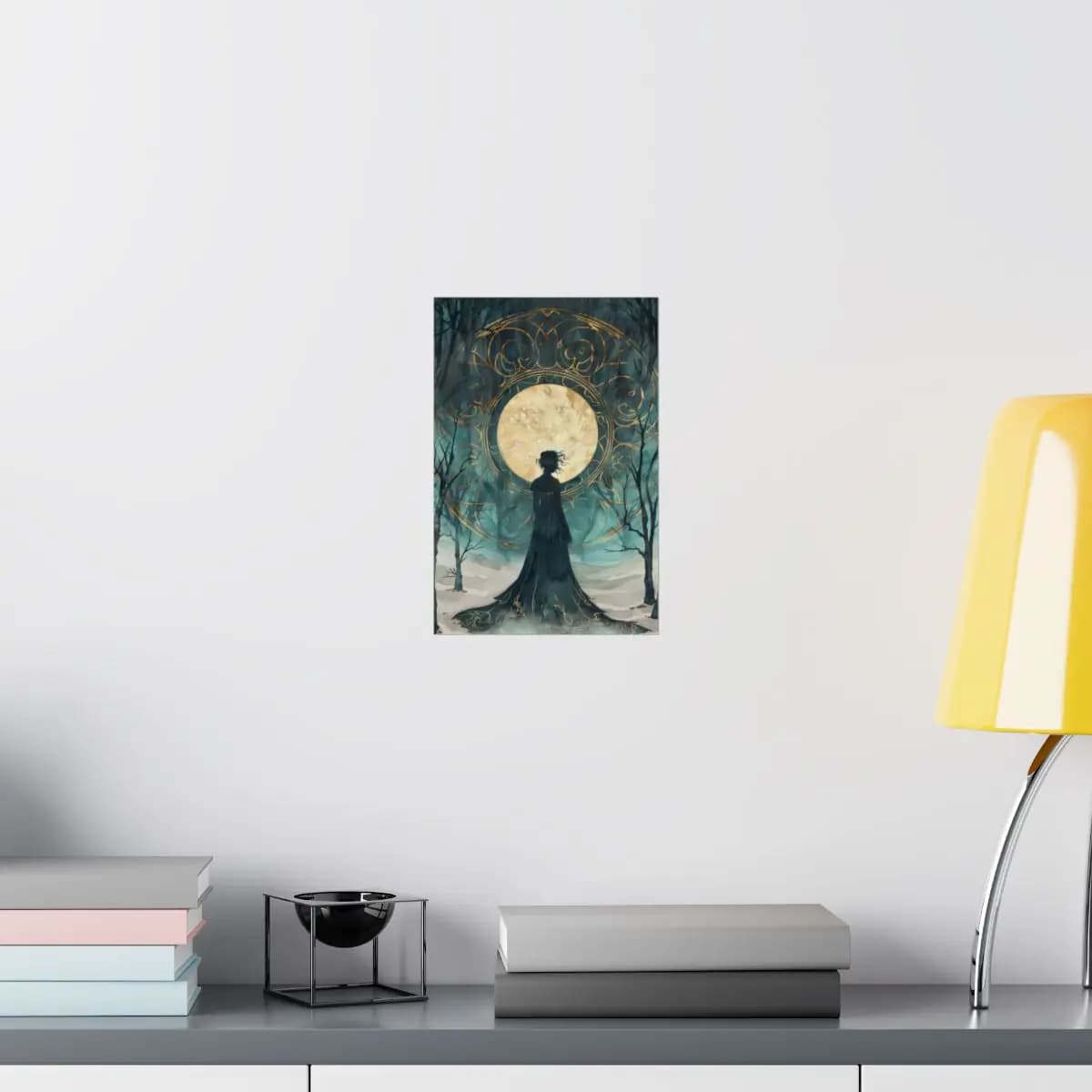 Queen Silhouette Before the Golden Moon - Matte Vertical Posters mockup angle 8