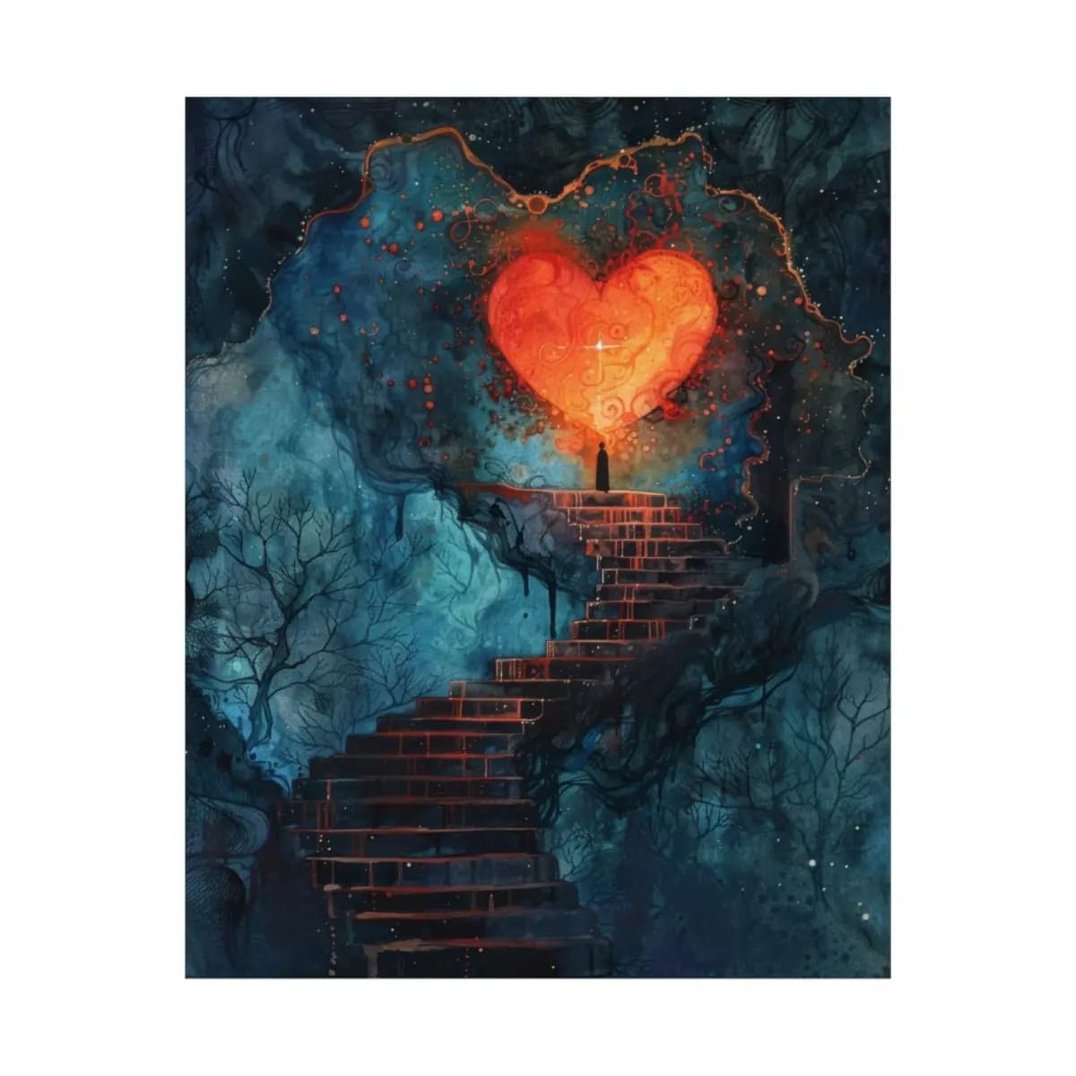 The Stairway to the Burning Heart - Matte Vertical Posters mockup angle 2