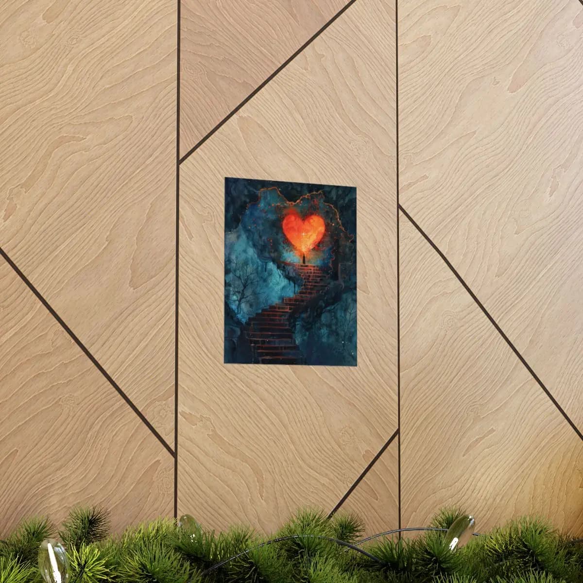 The Stairway to the Burning Heart - Matte Vertical Posters mockup angle 5