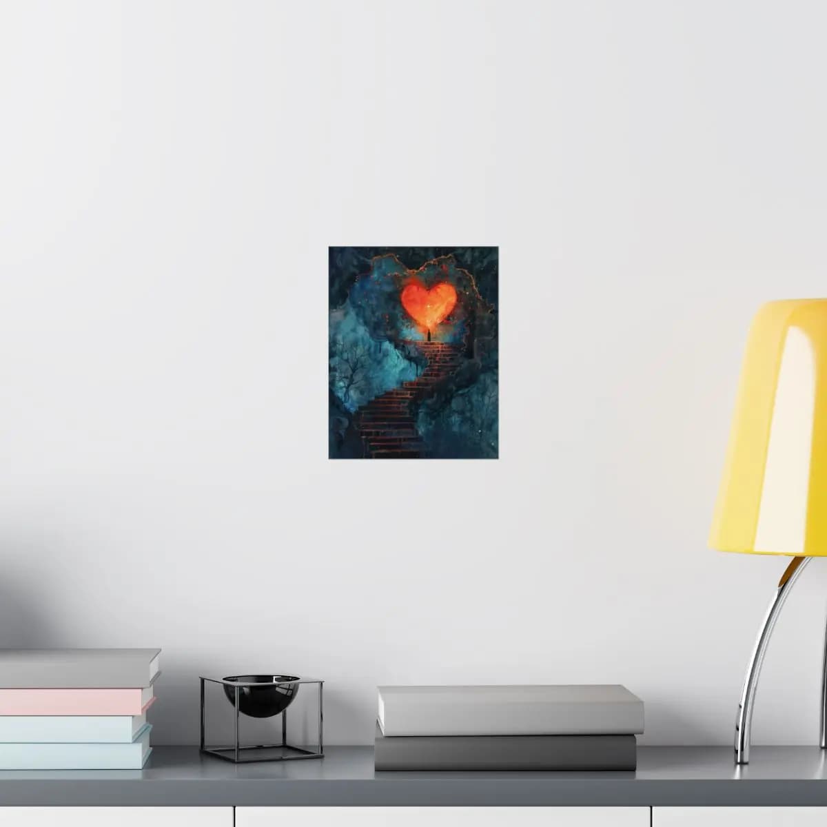 The Stairway to the Burning Heart - Matte Vertical Posters mockup angle 8