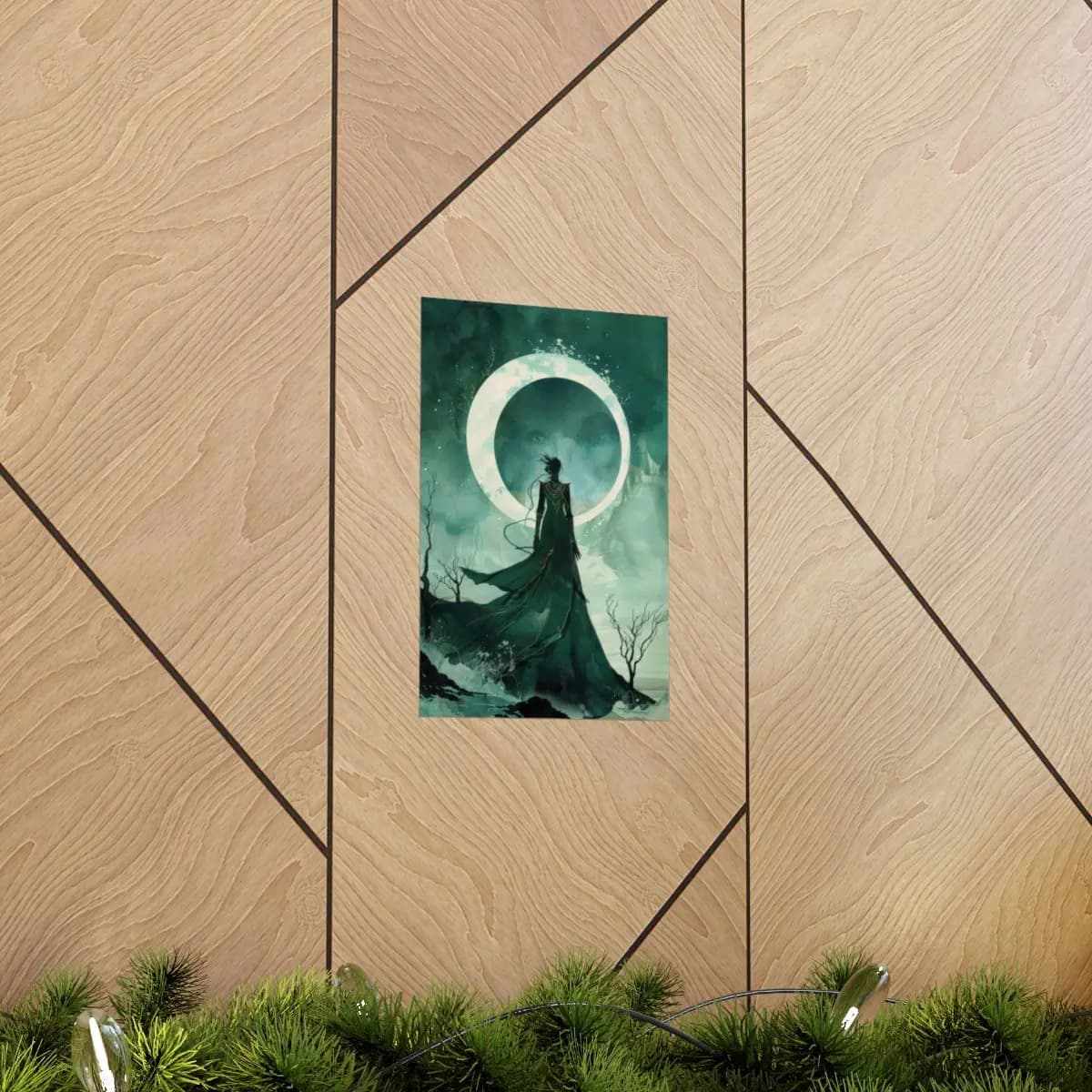 Enchanting Silhouette Before the Lunar Circle - Matte Vertical Posters mockup angle 5