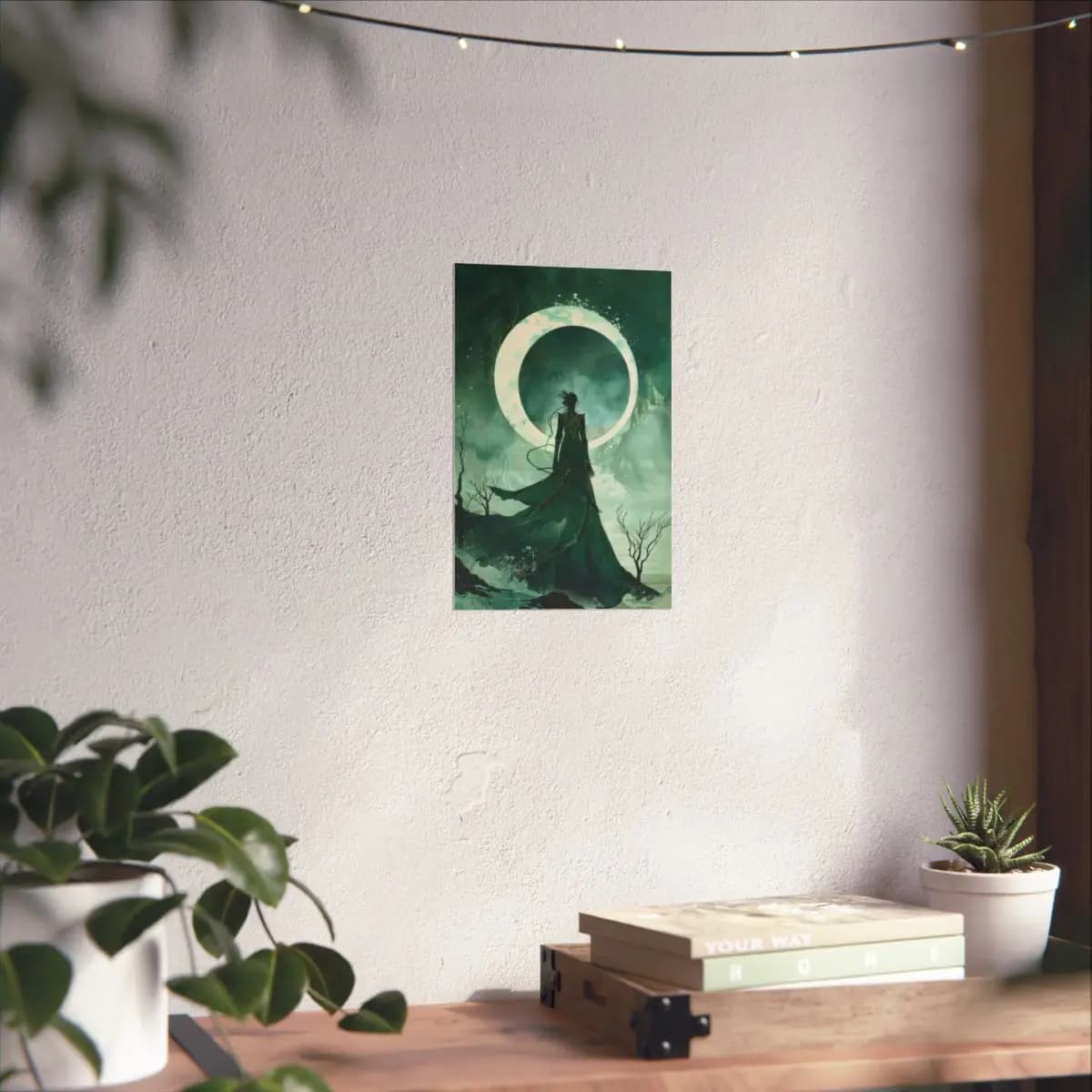 Enchanting Silhouette Before the Lunar Circle - Matte Vertical Posters mockup angle 6