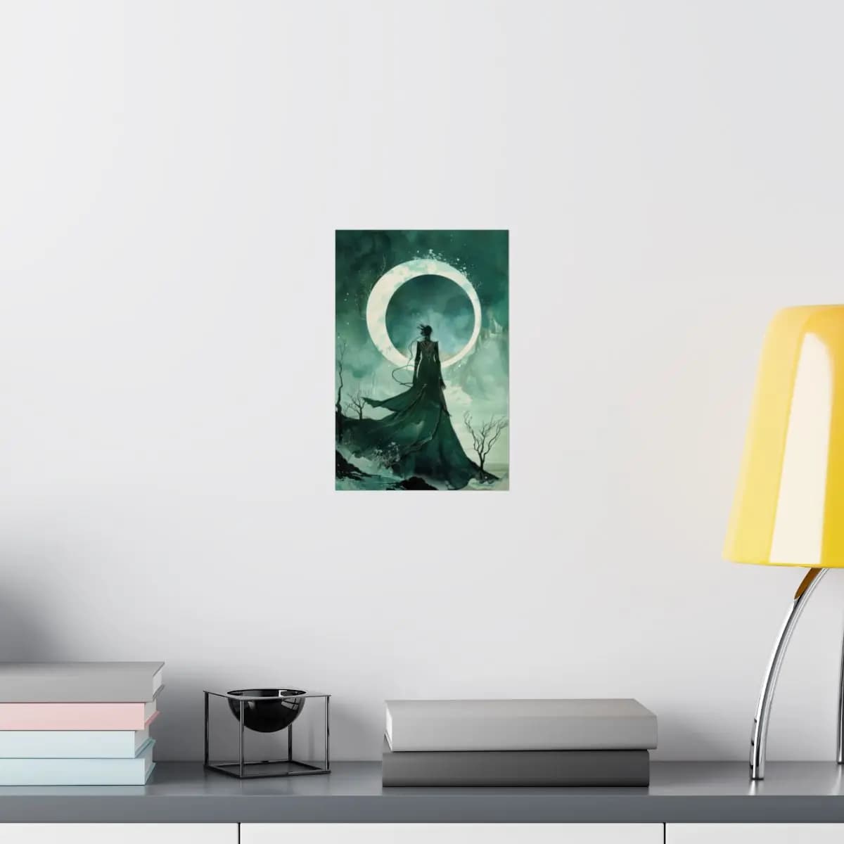 Enchanting Silhouette Before the Lunar Circle - Matte Vertical Posters mockup angle 8