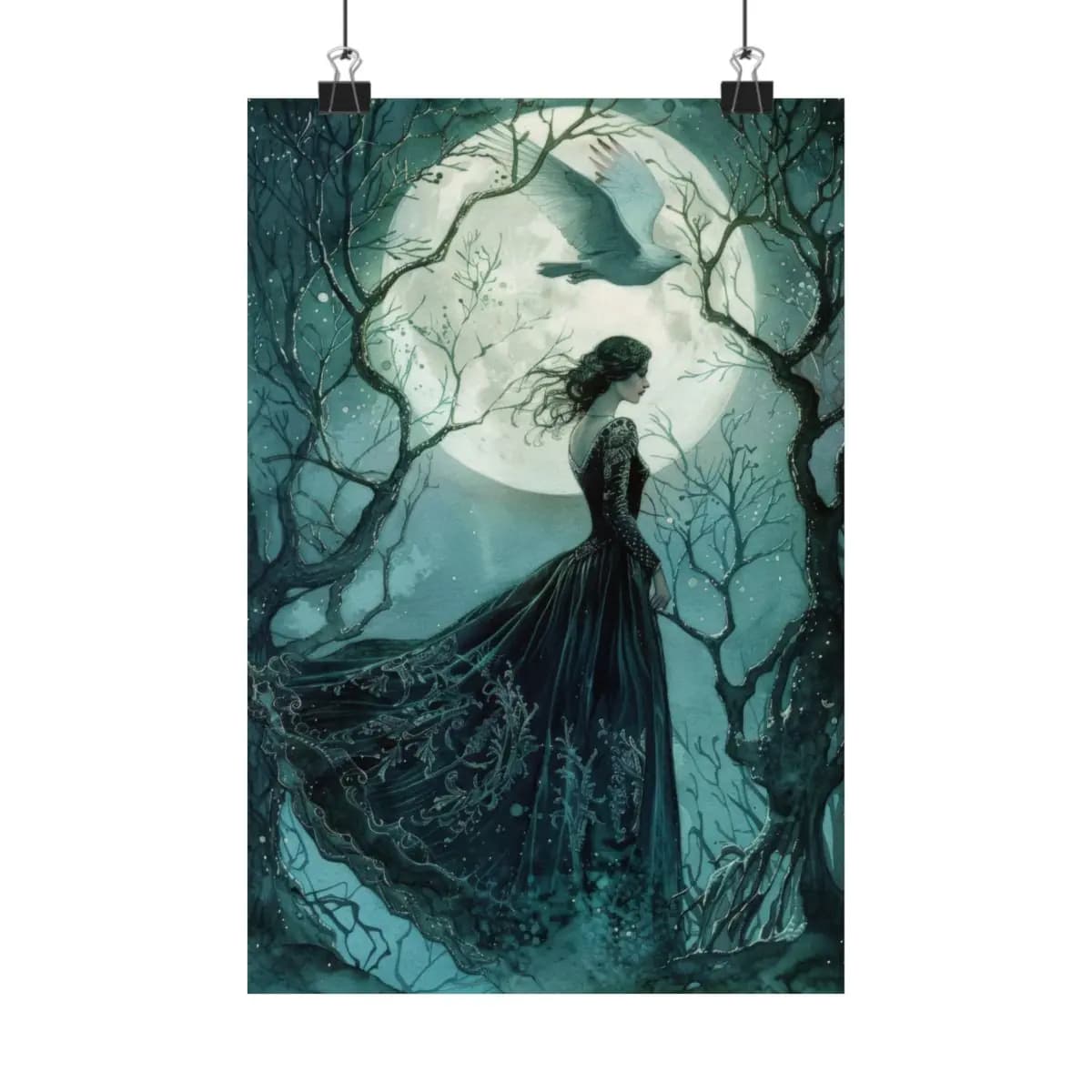 Dark Lady Beneath the Forest Moon - Matte Vertical Posters mockup angle 1
