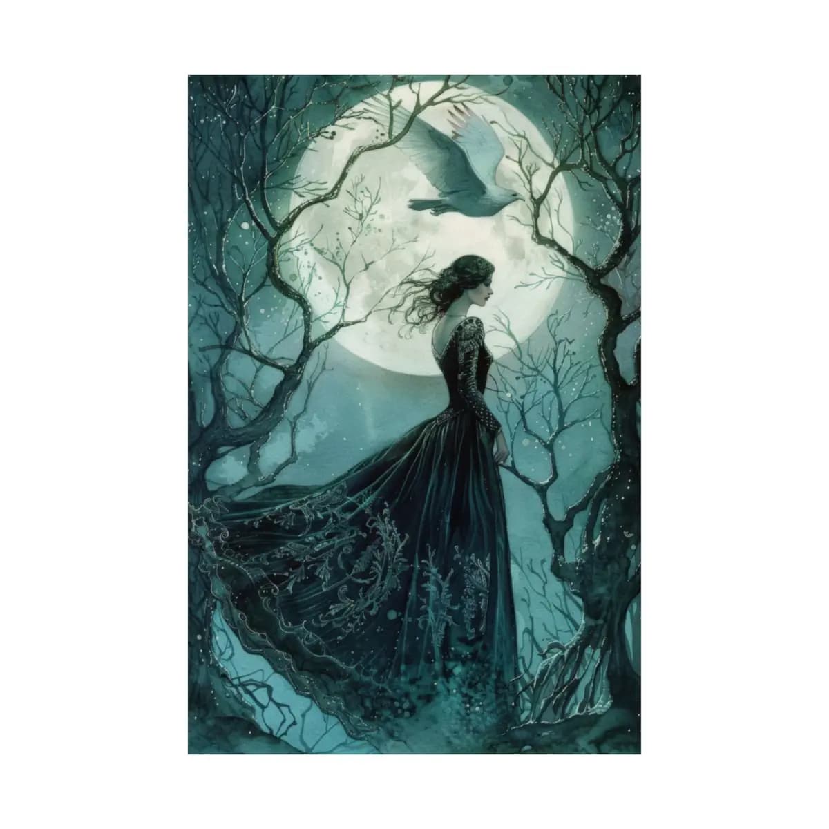 Dark Lady Beneath the Forest Moon - Matte Vertical Posters mockup angle 2