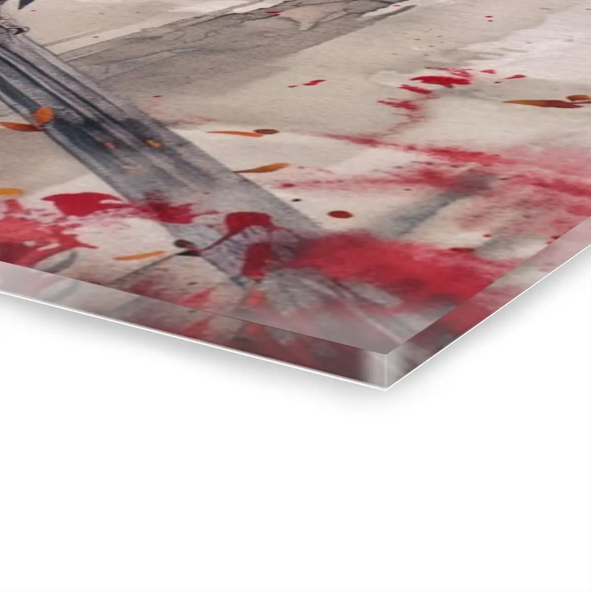 The Hooded Knight Beneath the Blood Moon - Acrylic Prints (French Cleat Hanging) mockup angle 3
