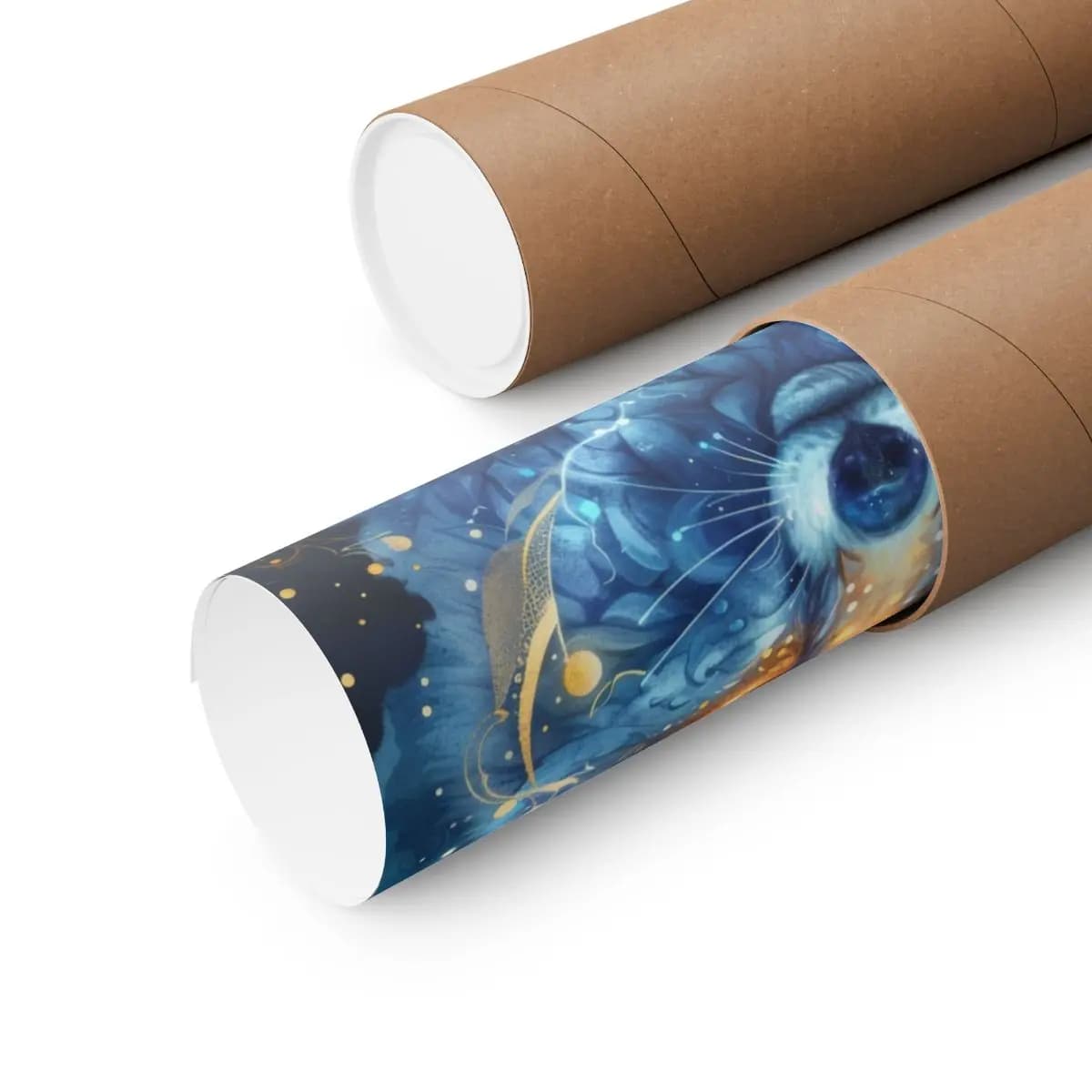 The Mystic Fox with Sapphire Eyes - Matte Vertical Posters mockup angle 3